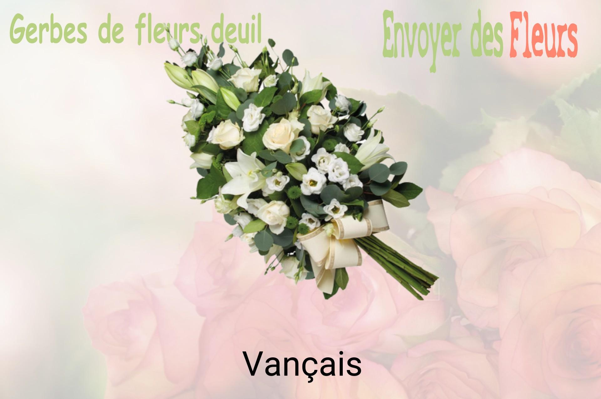 Gerbe de fleurs de deuil livrée à Vançais